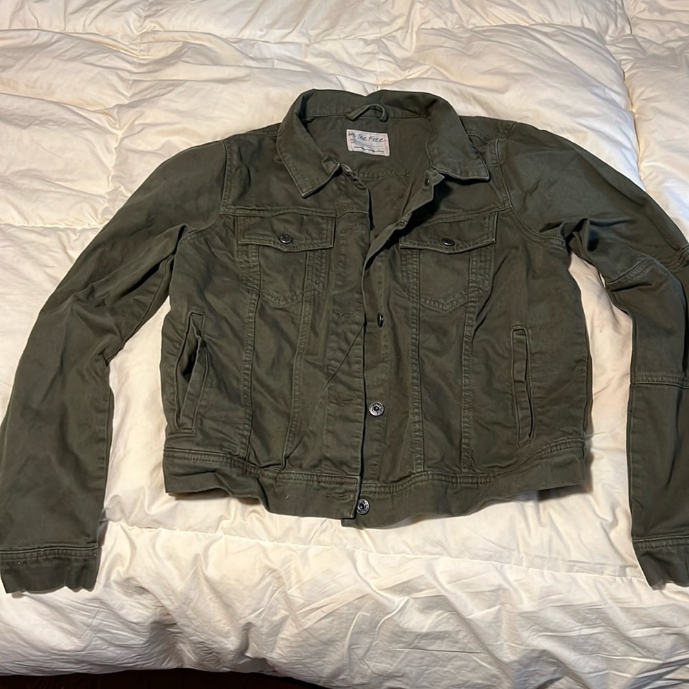 We The Free olive/green denim jacket. Size XL. Excellent like new condition.